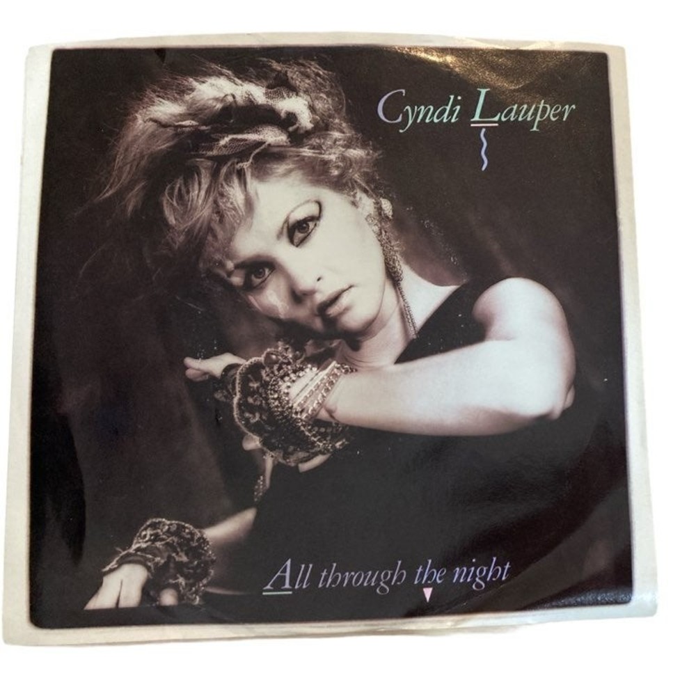 1983 Cyndi Lauper 7" 45 Vinyl Record Witnes/ All Through the Night With Picture